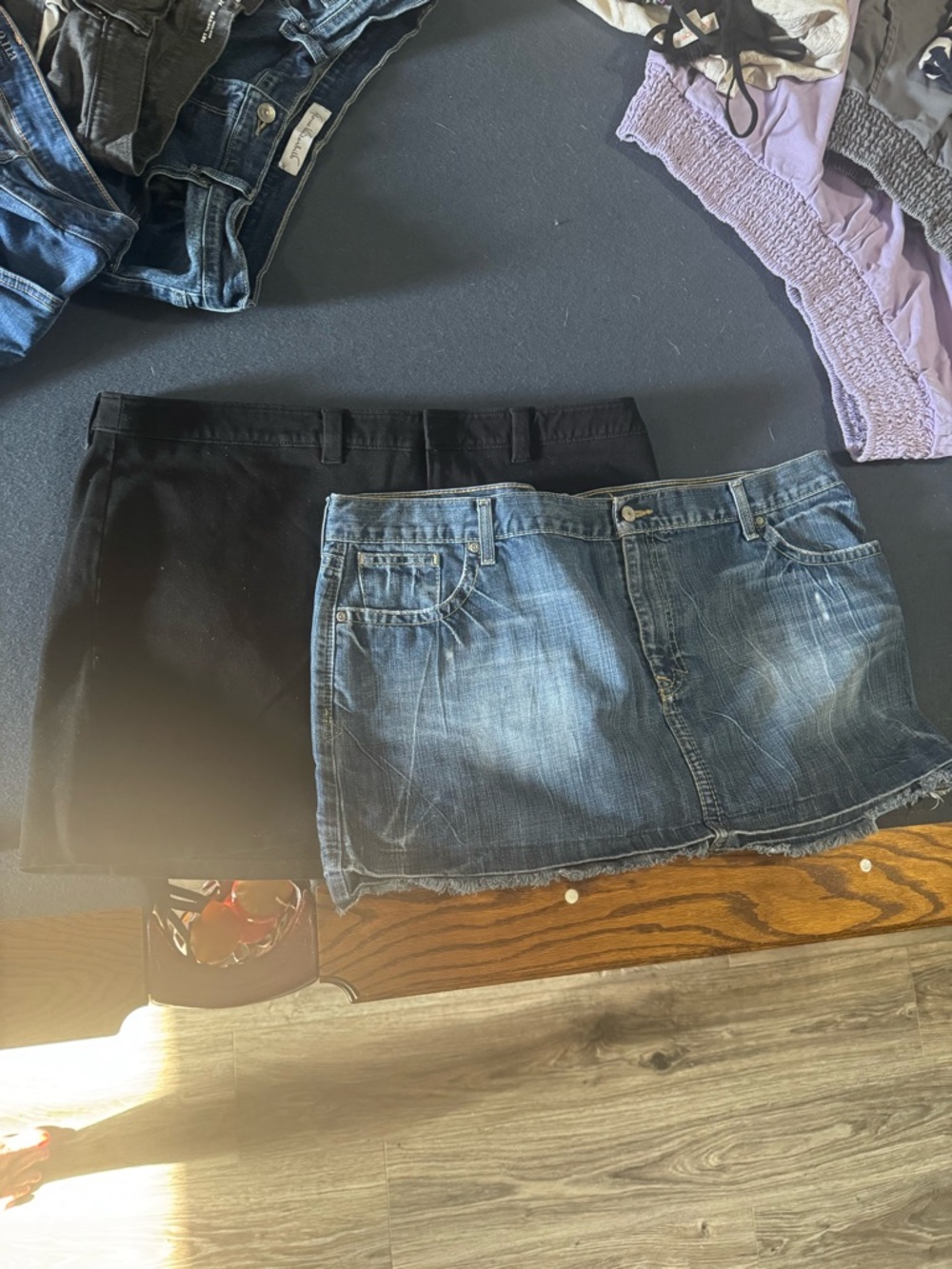 Old Navy Black Mini Skirt and Denim Mini Skirt